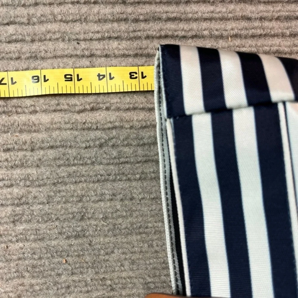 NWT Nautica Striped Canvas Tote Bag Navy White Teal Blue Large Beach Travel